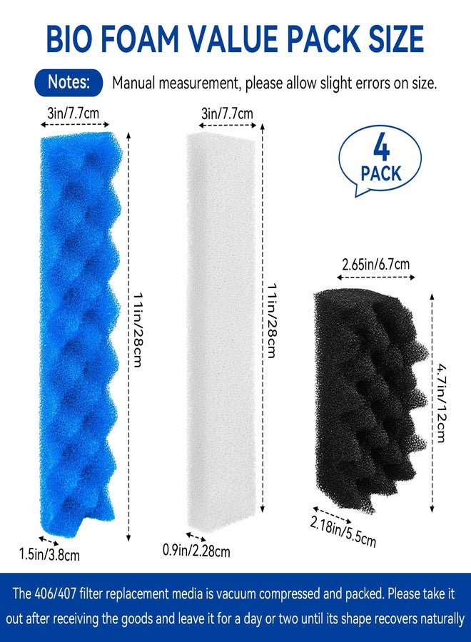 IFERLA 12 Pack Bio Foam Compatible with Fluval 406 & 407 Canister Filter, Filter Sponge Replacement Aquarium Filter Media for Biological Filtration, Including Blue White Black Filter Media Replacement Kit - Image 3